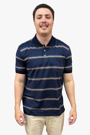 Back Bay Mercerized Cotton Striped Polo