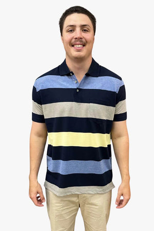 Blue Horizon Pique Striped Polo