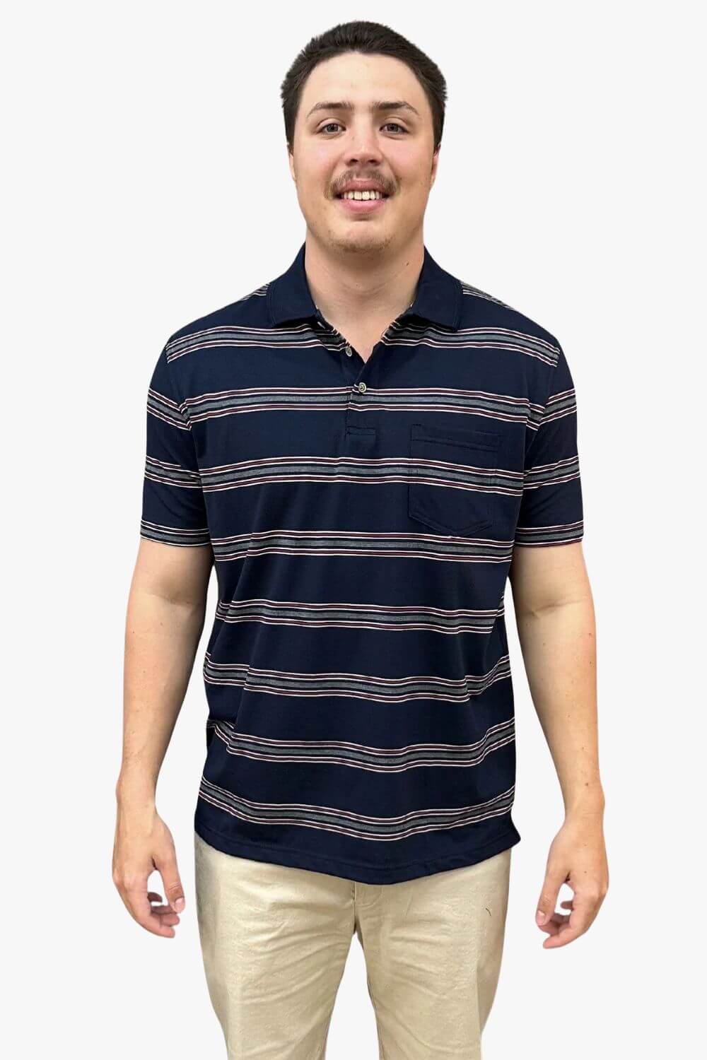 Blue Horizon Jersey Striped Polo