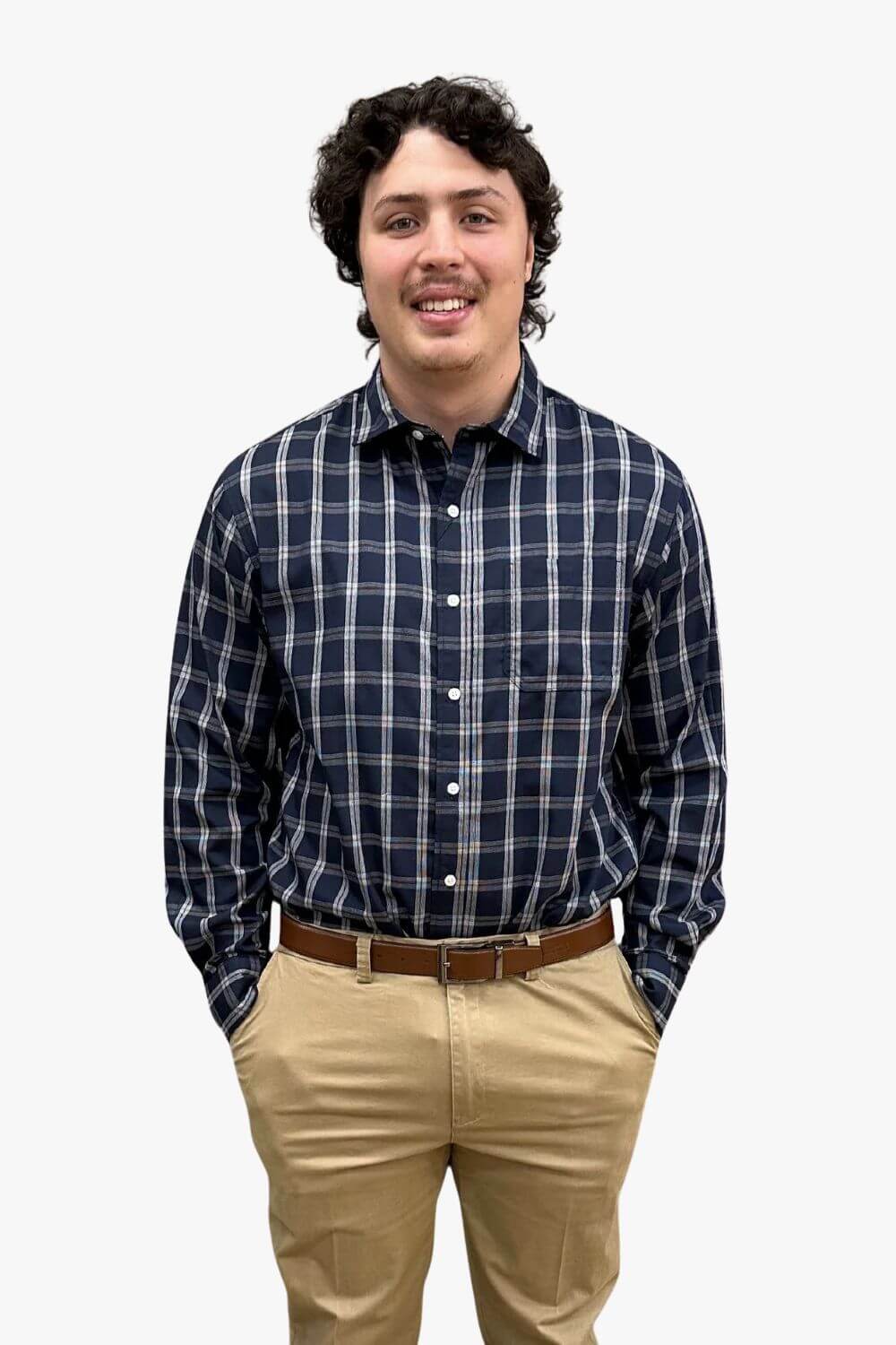 Back Bay Bamboo/Poly Check Long Sleeve Shirt