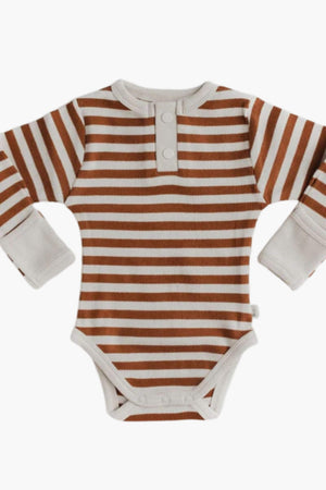 Snuggle Hunny Biscuit Stripe Long Sleeve Bodysuit
