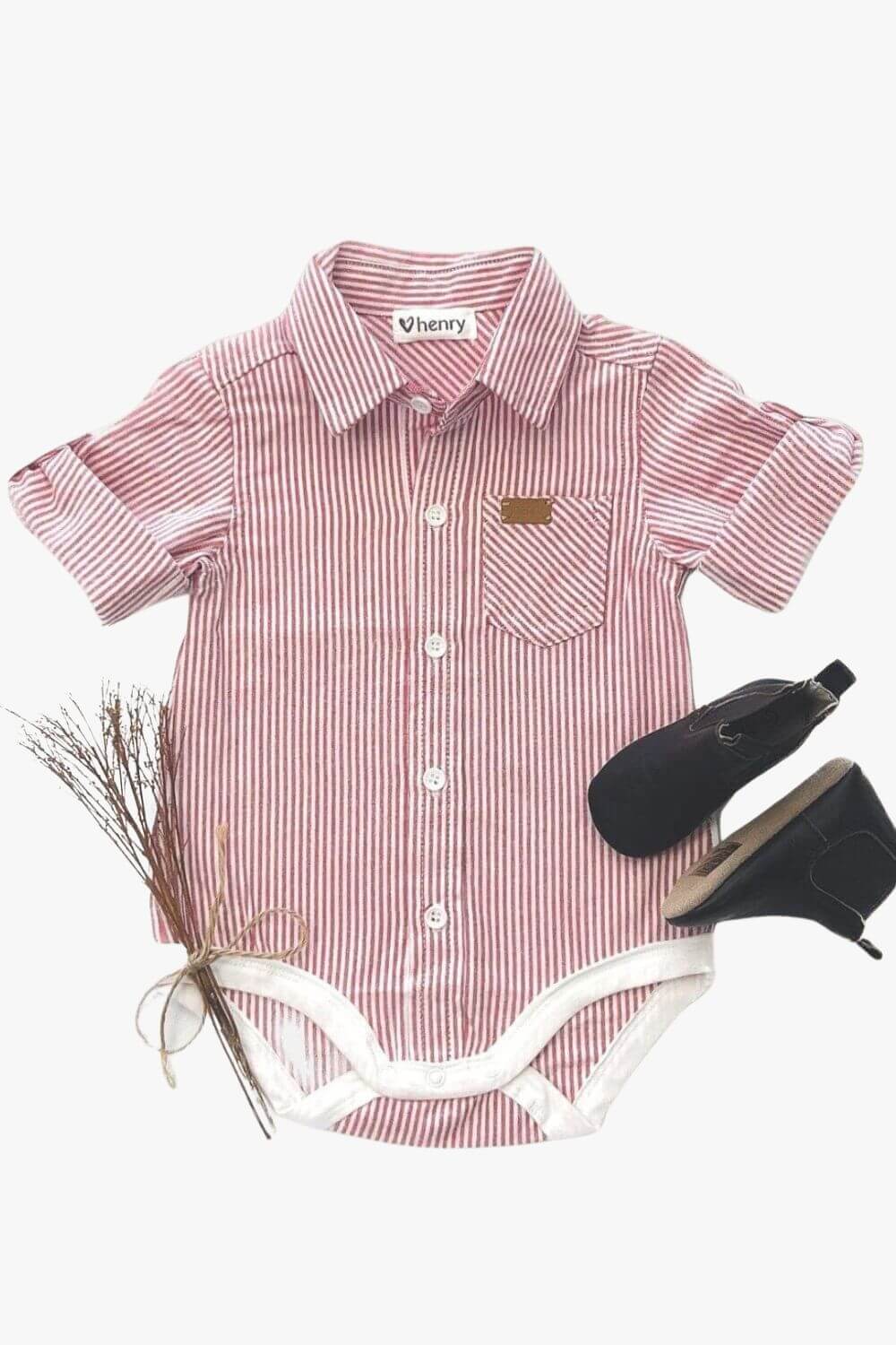 Love Henry Baby Boy Dress Shirt Romper