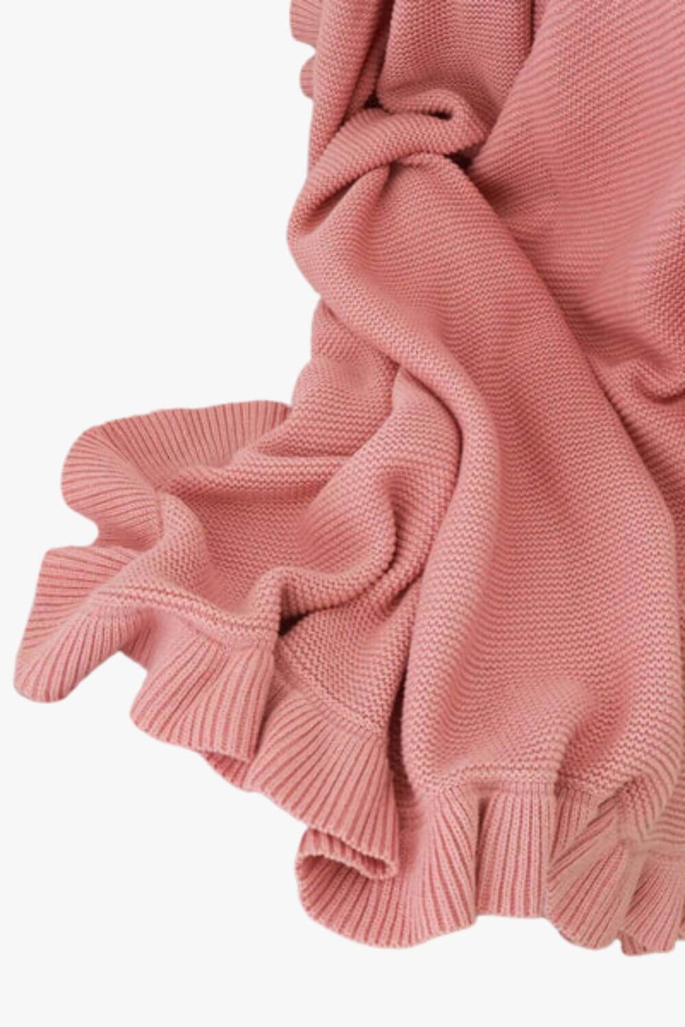 Snuggle Hunny Rosa Ruffle Knit Organic Baby Blanket