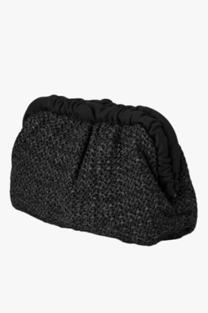 Olga Berg Amalia Pleated Woven Clutch
