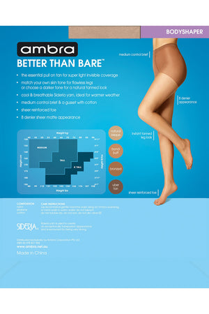 Ambra Better Than Bare Body Shaper Pantyhose