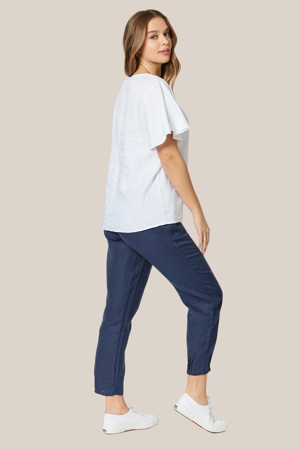 Gordon Smith V Neck Flute Sleeve Top