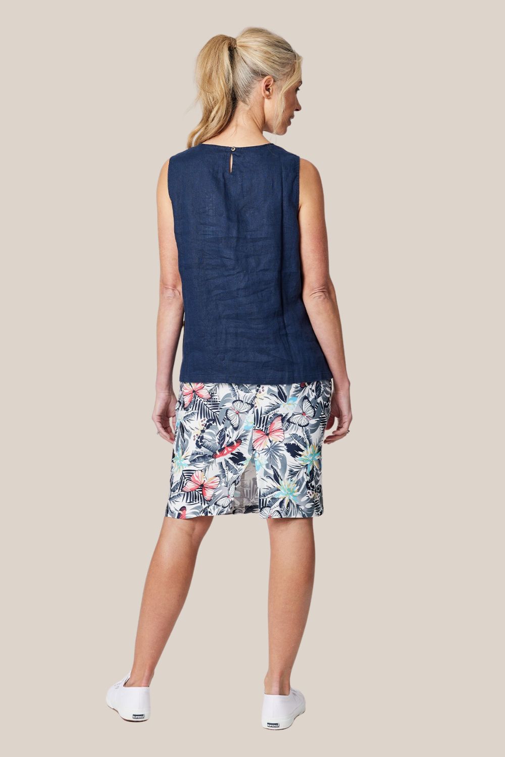 Gordon Smith Side Button Linen Singlet