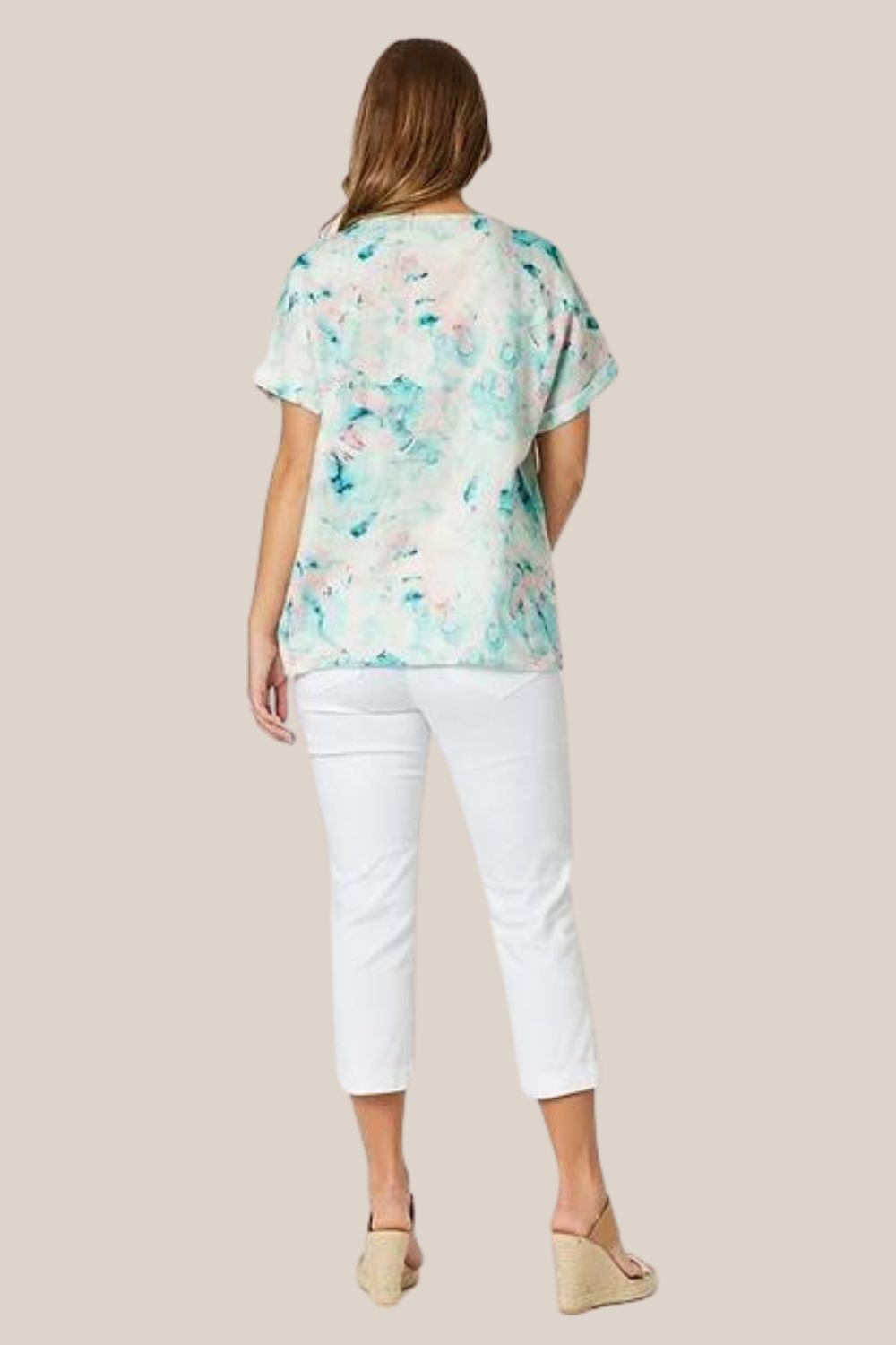 Gordon Smith V Neck Lagoon Print Top