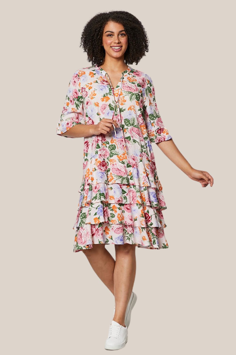 Threadz Floral Tiered Dress