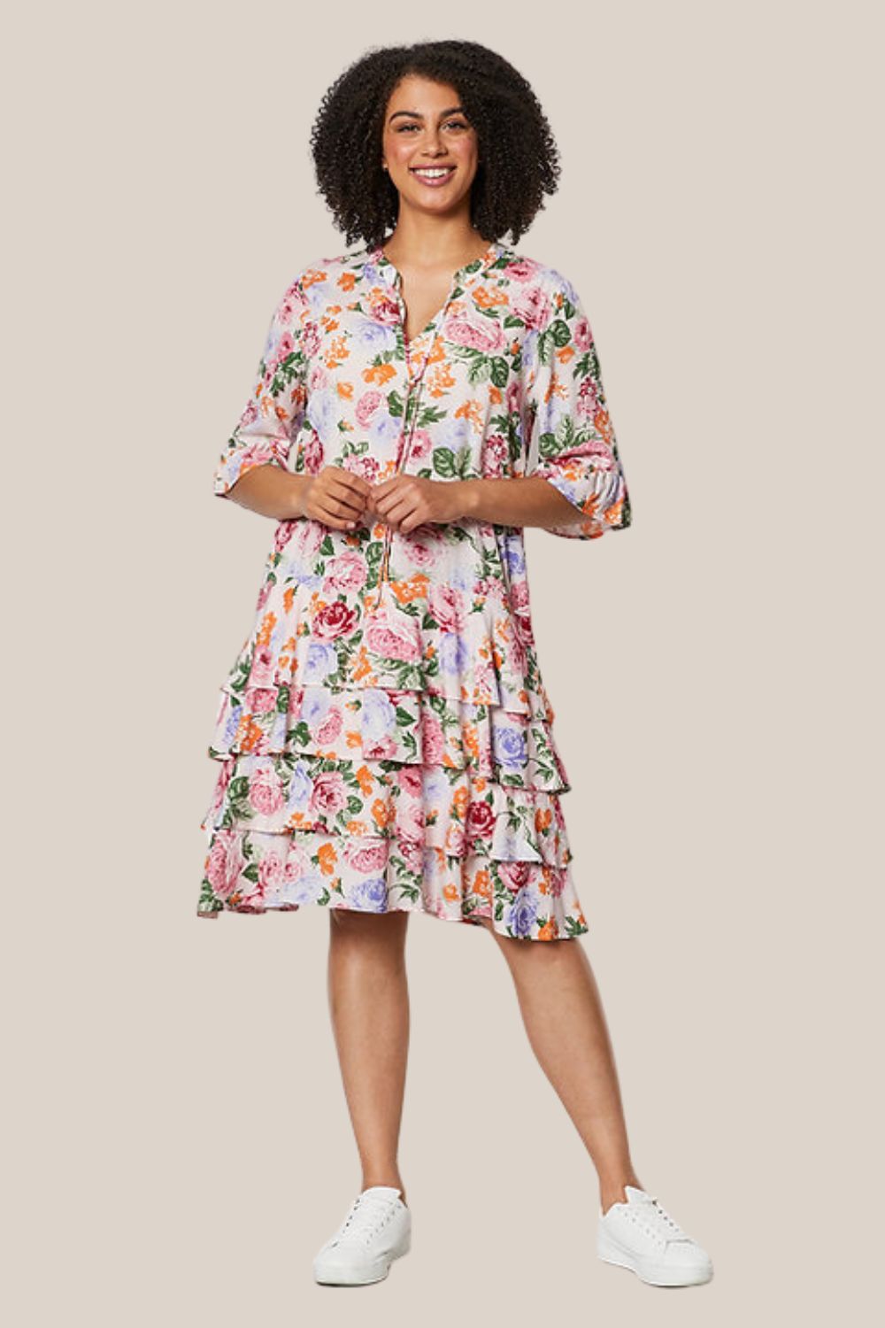 Threadz Floral Tiered Dress