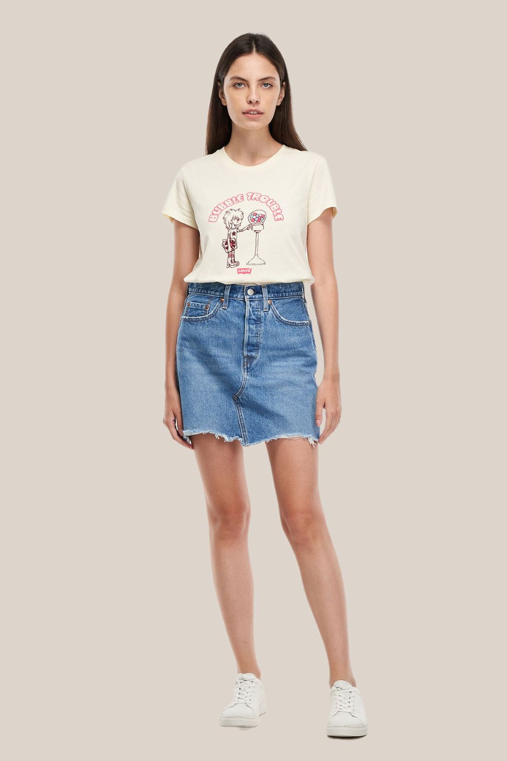 Levi's button outlet fly skirt