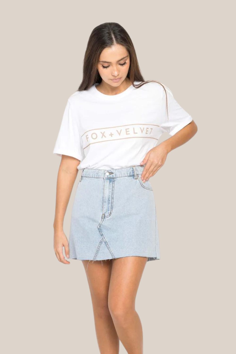 Fox + Velvet Alana Denim Skirt