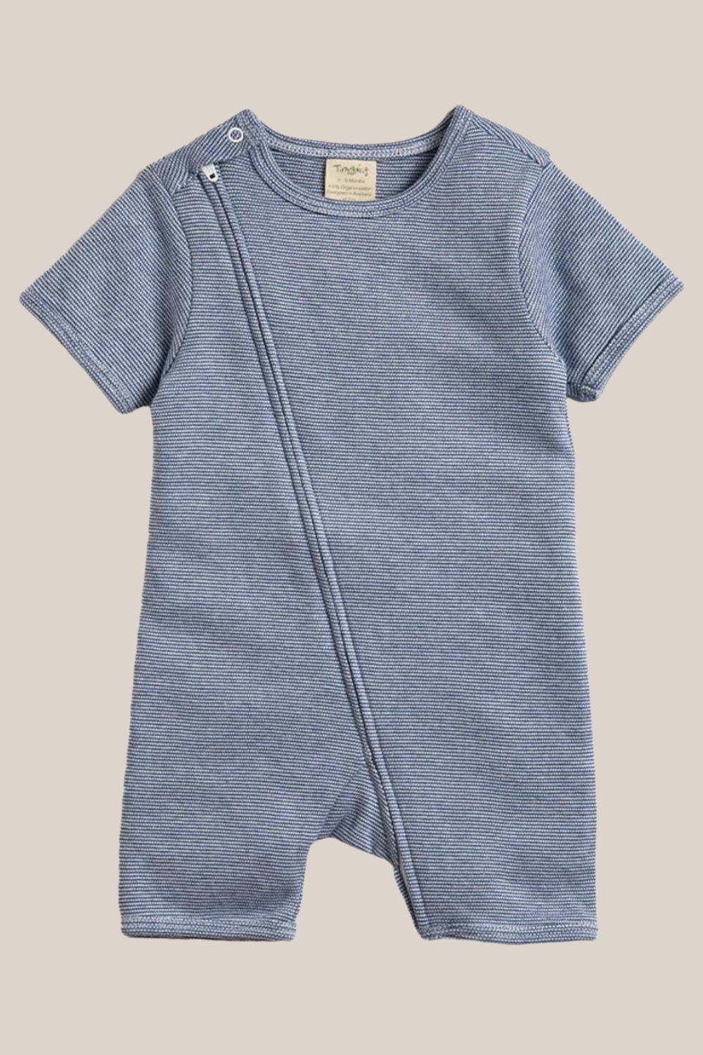 Tiny Twig Navy Stripe S/S Zipsuit