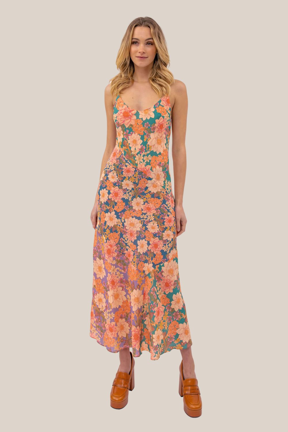 Kachel Christina Silk Blend Slip Dress