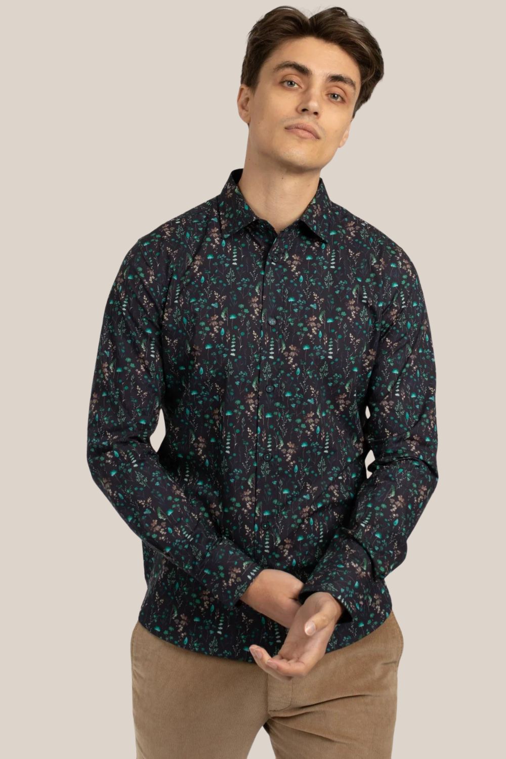 James Harper Botanical Long Sleeve Shirt