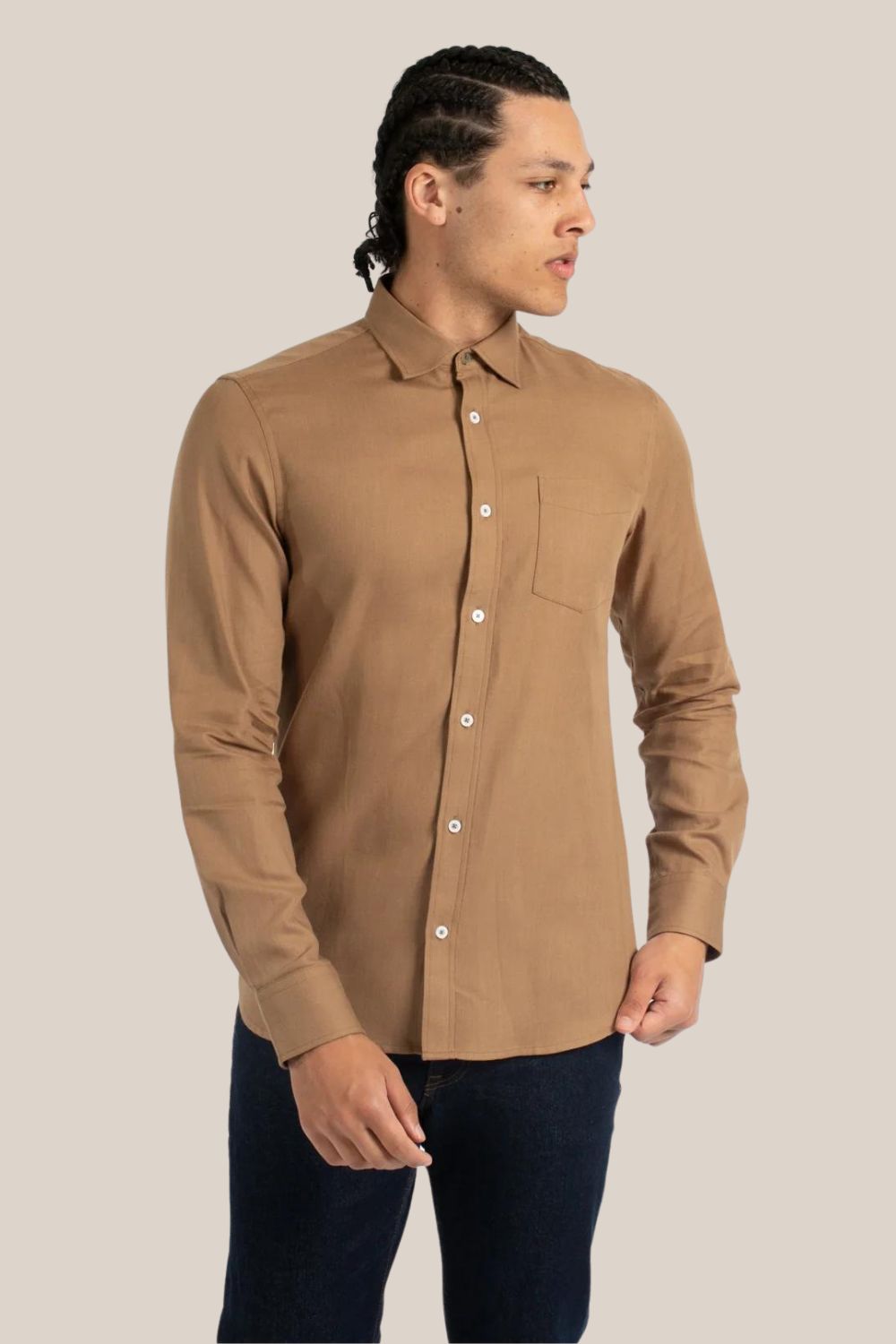 James Harper Cotton Tencel Long Sleeve Shirt