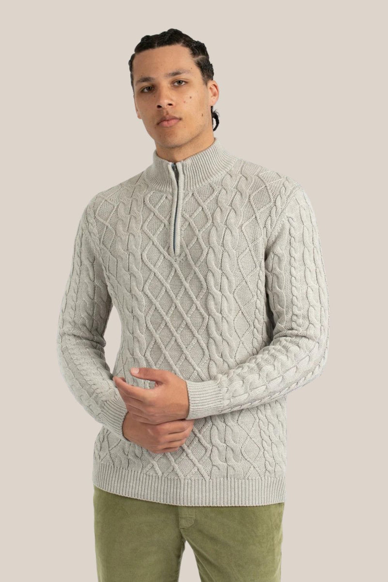 James Harper 1/4 Zip Cable Knitwear