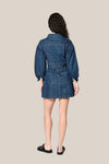 Ava Long Sleeve Belted Denim Mini Dress