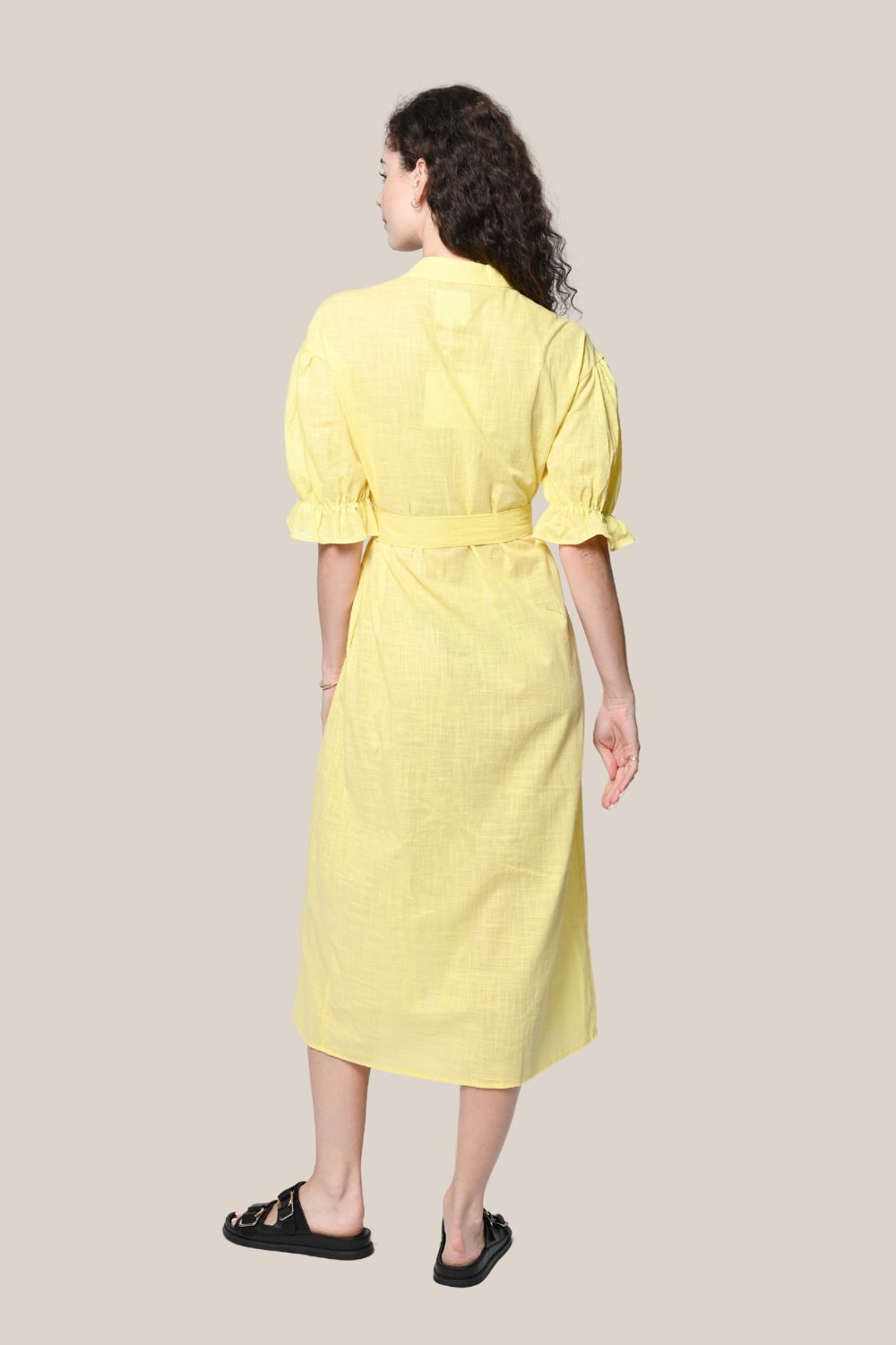 Kylisa Button Up Belted Midi Dress
