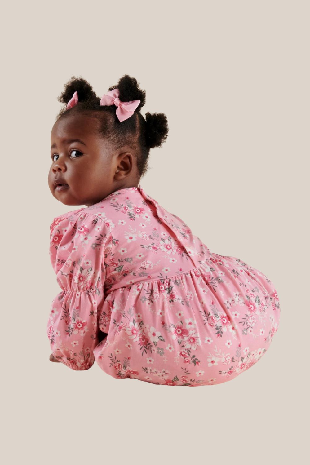 Designer Kidz Millie Floral Long Sleeve Lace Romper