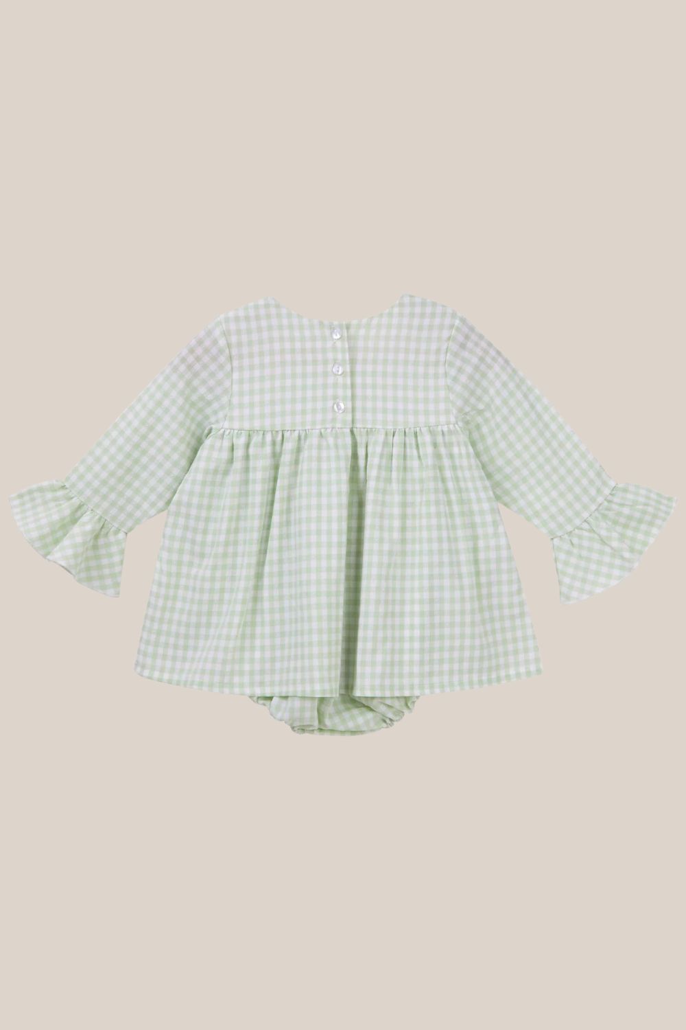 Designer Kidz Isla Gingham Long Sleeve Romper