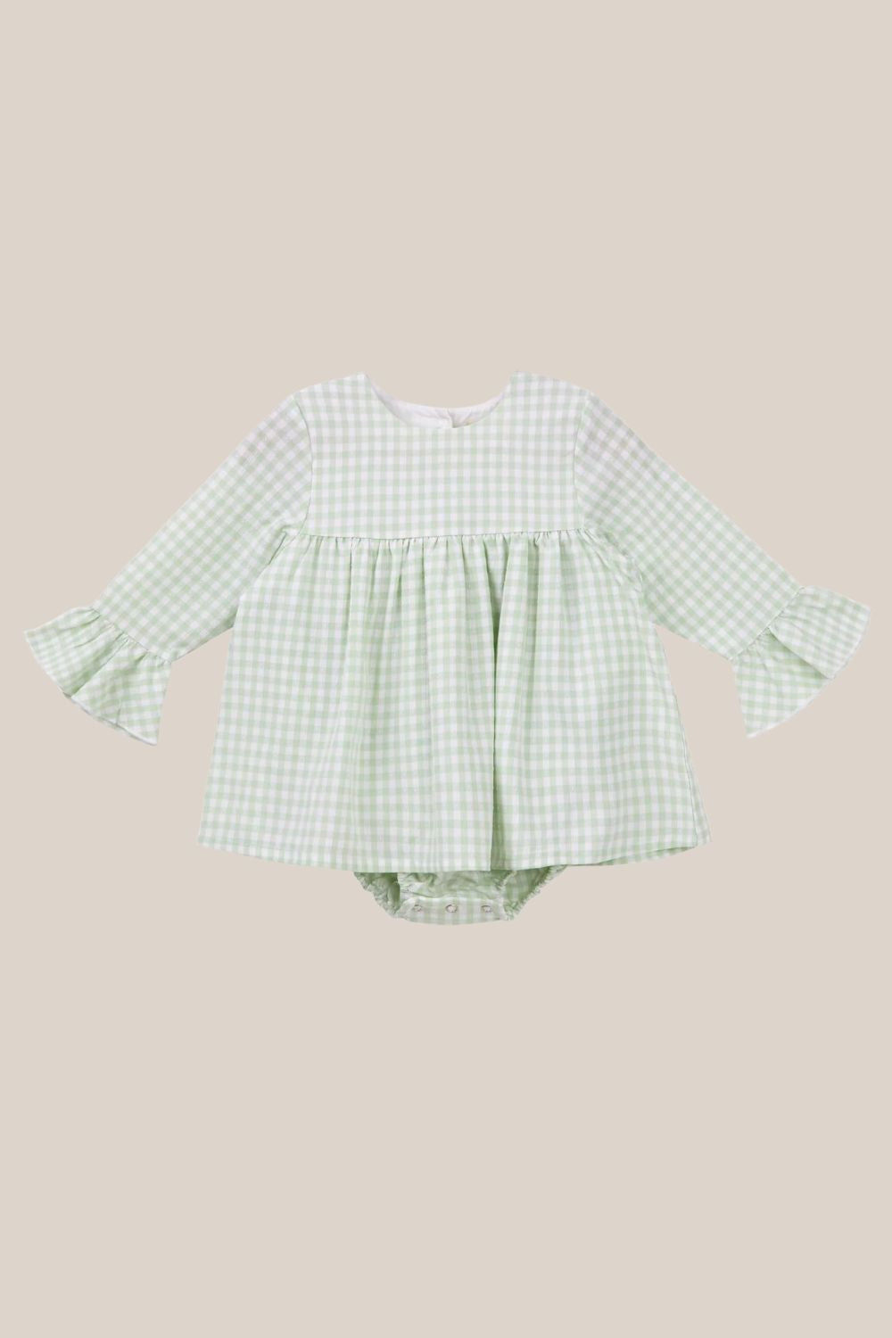 Designer Kidz Isla Gingham Long Sleeve Romper