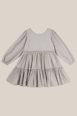 Designer Kidz Gigi Gingham Long Sleeve Frill Dress