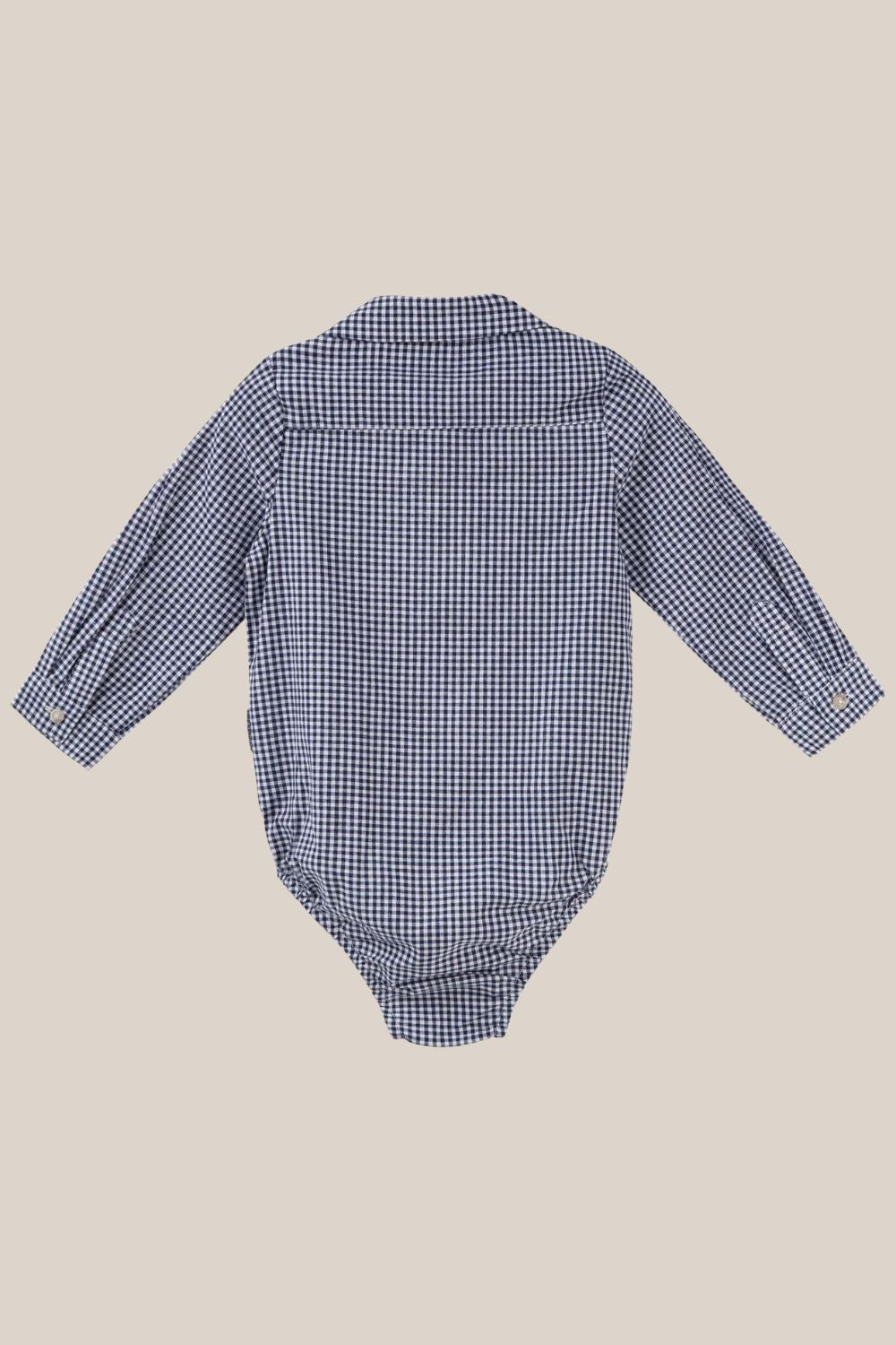 Designer Kidz Oliver Long Sleeve Gingham Romper