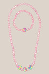 Pink Poppy Bubble Gum Necklace & Bracelet Set