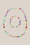 Pink Poppy Rainbow Pearl Necklace & Bracelet Set