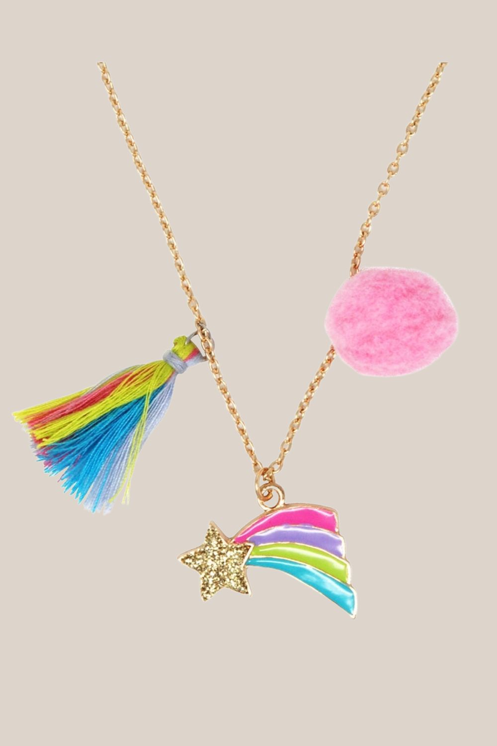 Pink Poppy Rainbow Starburst Necklace