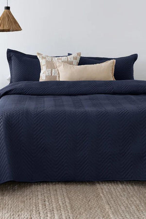 Bambury Herringbone Embossed Coverlet Set - Queen/King