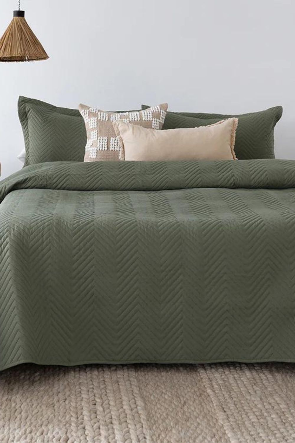Bambury Herringbone Embossed Coverlet Set - Queen/King