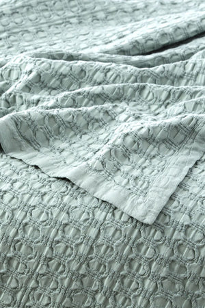 Renee Taylor Lexico Washed Cotton Textured Waffle Blanket - Queen/King