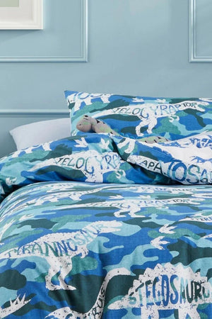 Logan and Mason Camo Dino Quilt Cover Set- Single
