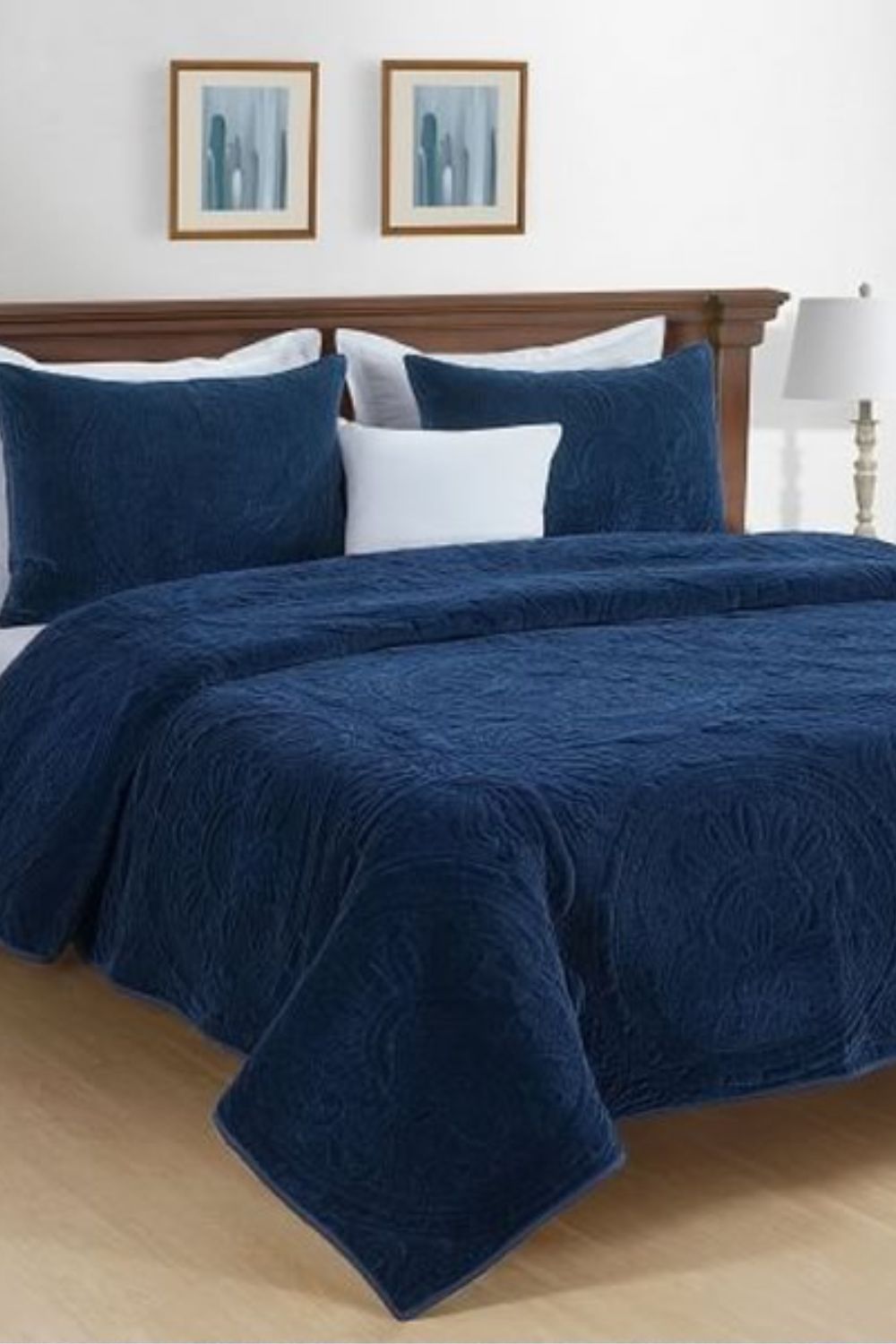 Park Avenue Charlotte Cotton Velvet Quilted Comforter Set - Single