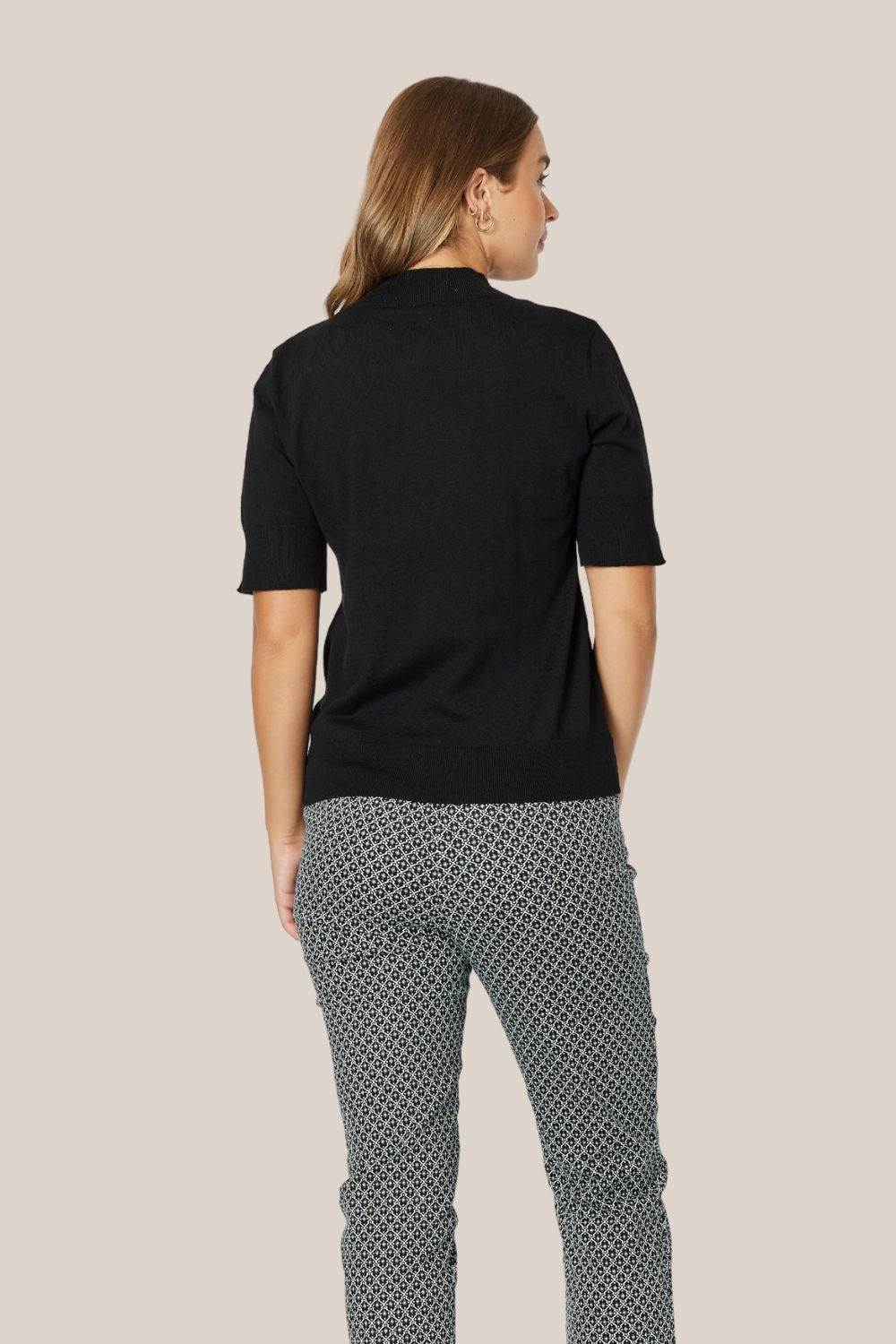 Gordon Smith Donna Mock Neck Short Sleeve Knit