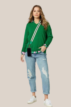 Threadz Valerie V Neck Knit Jumper