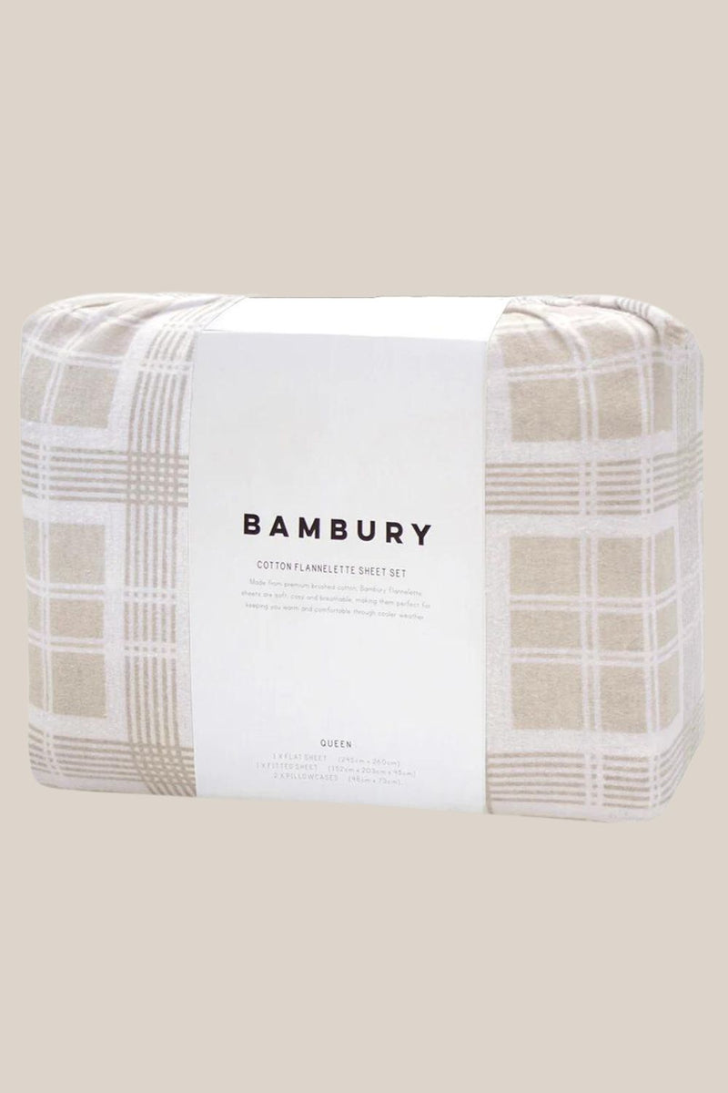 Bambury Enid Flannelette Sheet - Queen