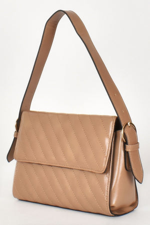 Adorne Layla Diagonal Quilt Curved Shoulder Bag