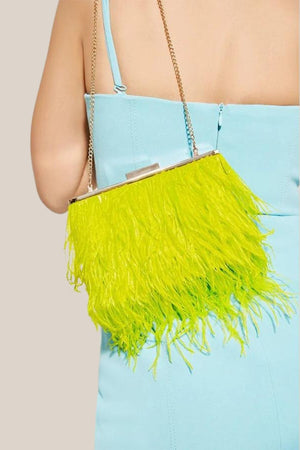 Olga Berg Estelle Feather Clutch