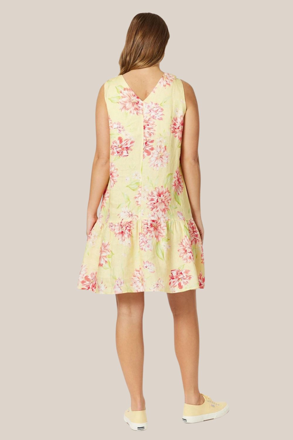 Gordon Smith Hibiscus Linen Print Dress