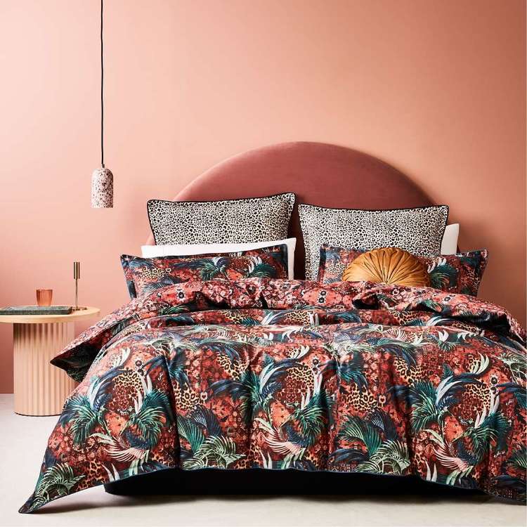 Logan & Mason Casablanca Red Quilt Cover Set- Super King