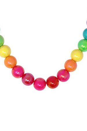 Pink Poppy Rainbow Beads Necklace & Bracelet Set
