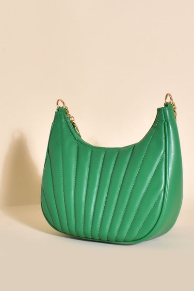 Adorne Olive Quilted Crescent Bag