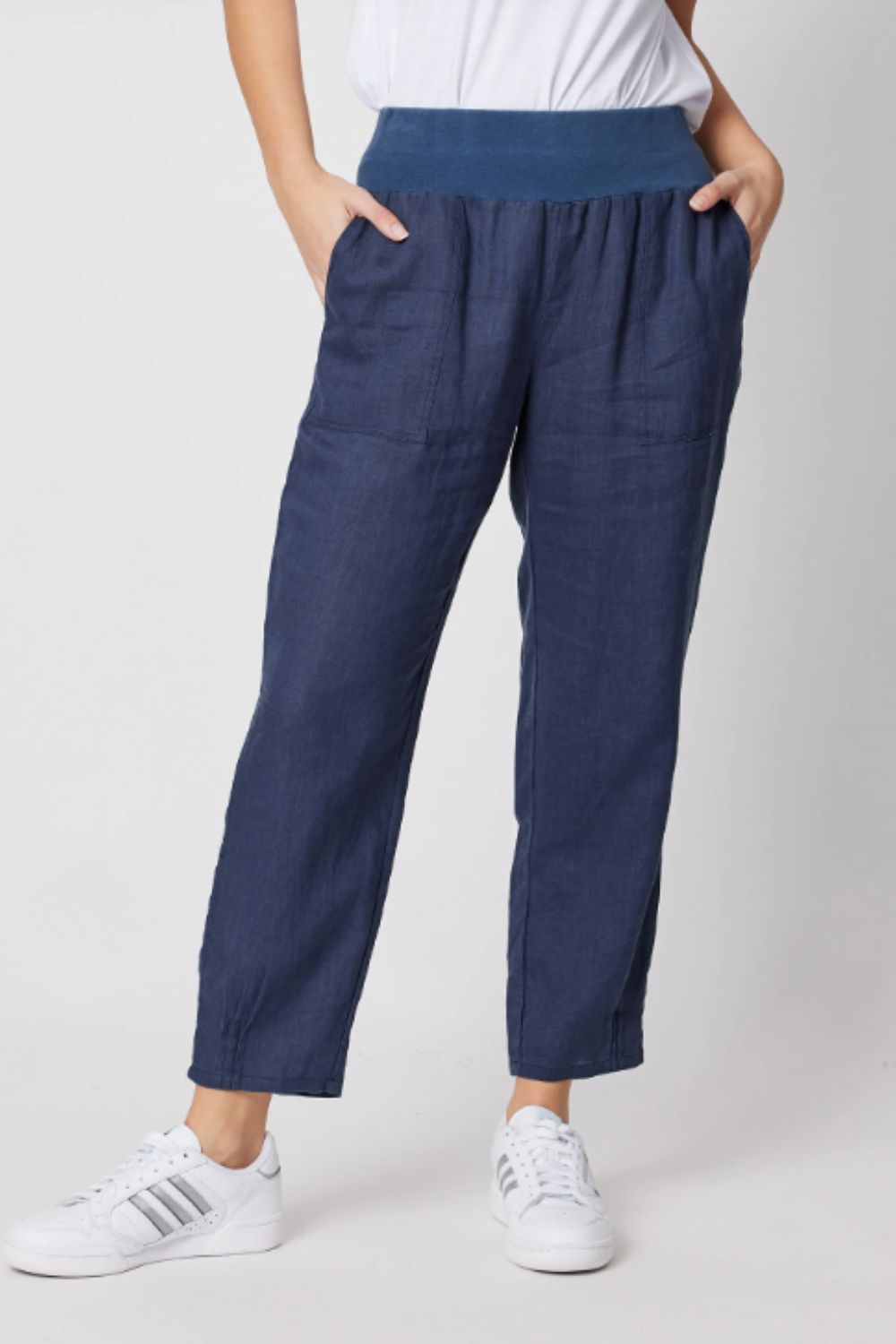 Gordon Smith Jersey Waist Linen Pant