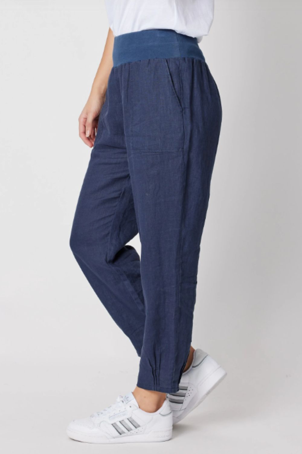Gordon Smith Jersey Waist Linen Pant
