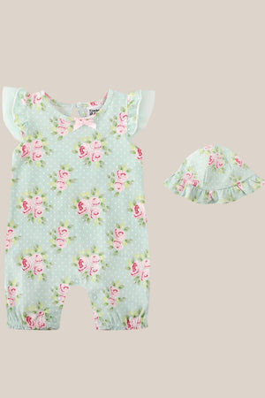 Cracked Soda Lily Rose Summer Romper & Hat