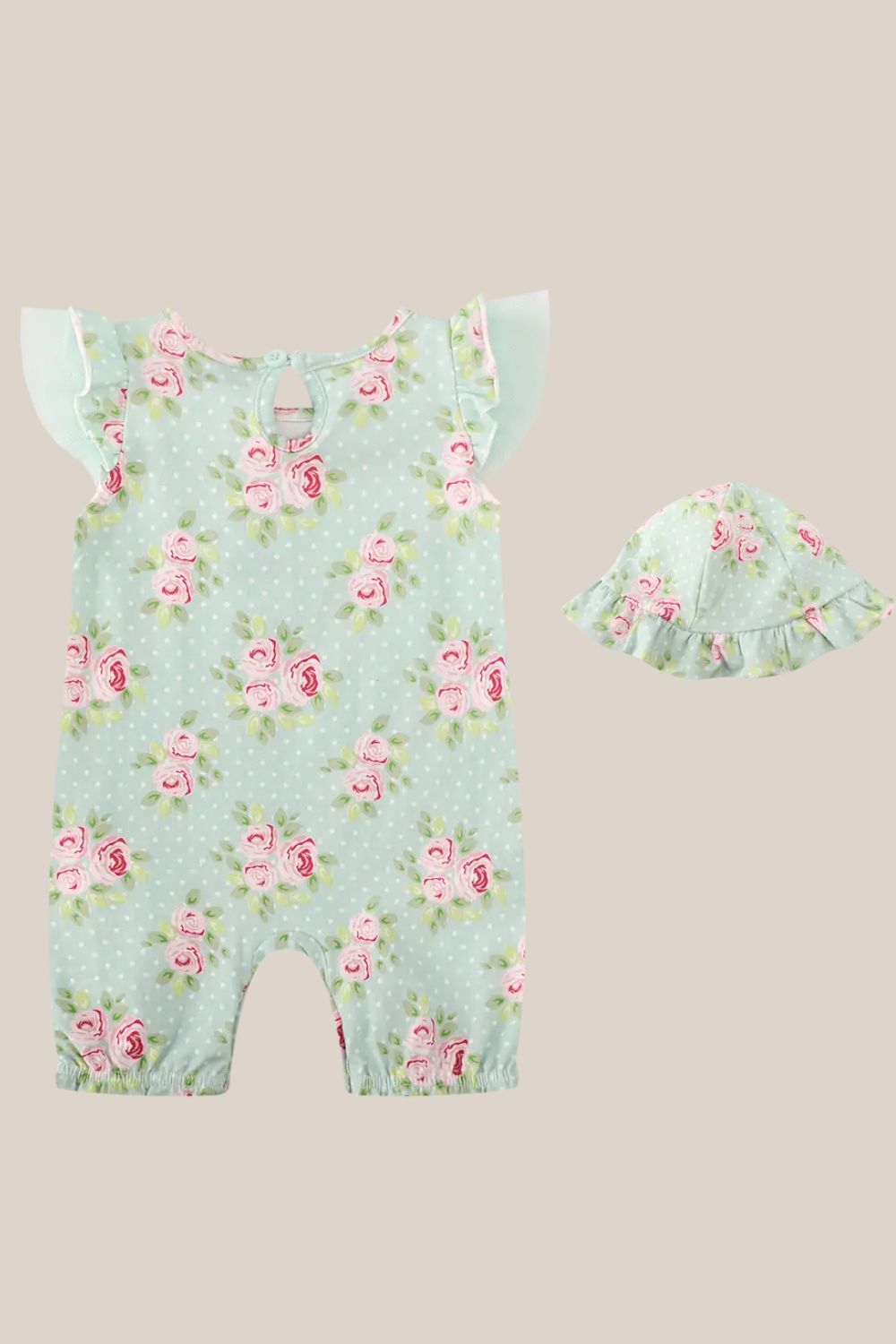 Cracked Soda Lily Rose Summer Romper & Hat