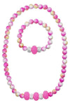 Pink Poppy Ombre Sparkle Necklace and Bracelet Set